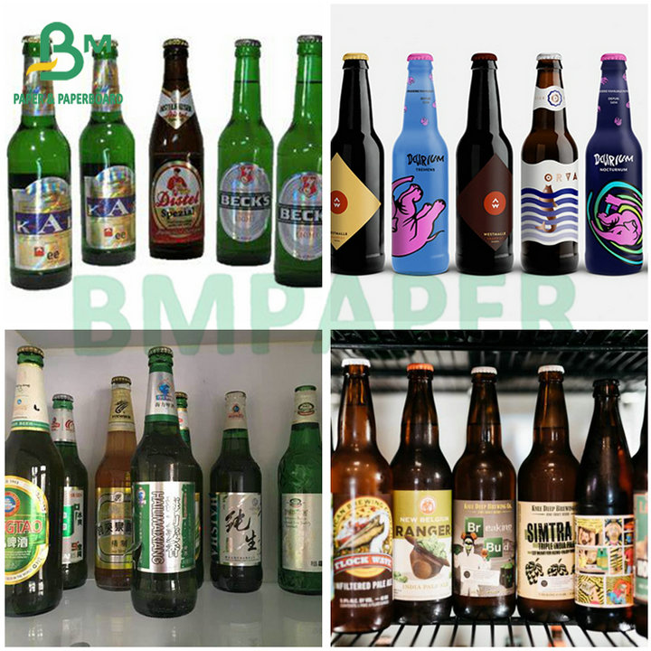High Wet Strength Gloss Silver Plain Metallized Paper 68gsm 70gsm for Beer Bottle Labels Высокая влажная прочность блестящая серебряная простая металлизированная бумага 68 гг. 70 гг. для пивных бутылок