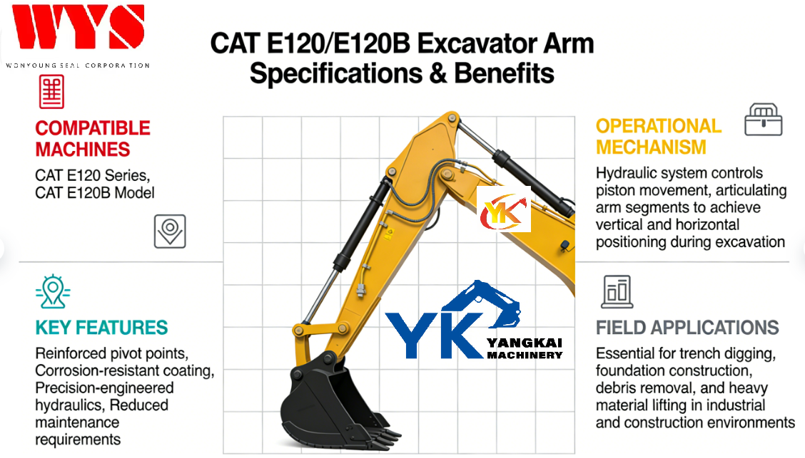 C-A-T E120 E120B Excavator Arm Seal Kit Engineering Hydraulic Seal Accessory