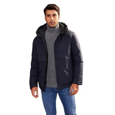 Waterproof Hooded Puffer Jacket 74cm 77cm Black Puffer Coat With Hood