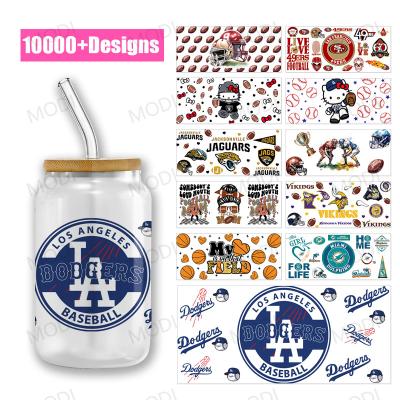 UV DTF Transfer Cup Wrap Stickers For Custom Logo 16Oz Rugby Sports Balls Glass Tumblers