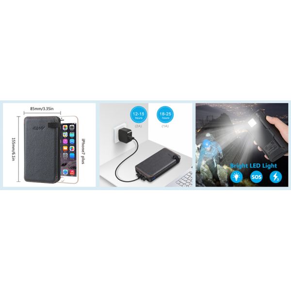 Wholesale 30000mah Solar Panel Portable Powerbank Foldable Power Bank Solar Charger Waterproof External Battery Power Bank
