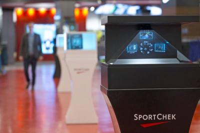 Pirâmide do holograma de uma posição de 55 polegadas, caixa de exposição 3D holográfica AC110 - 240V