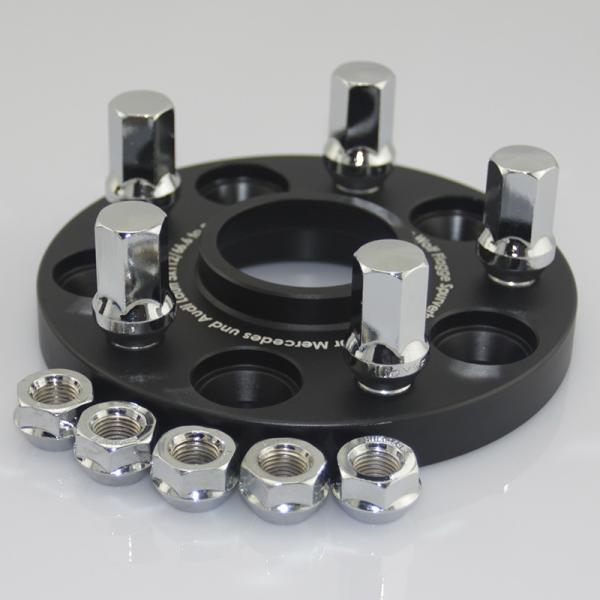 5x130/84.1 to 5x112/66.6 Forged Aluminum Billet Hubcentric Wheel Adapters Anodized Black Finish