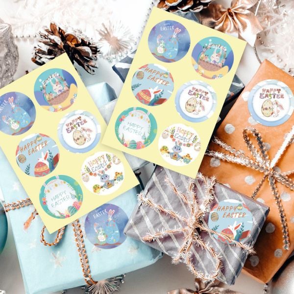 Silk Screen Printing Easter Egg Stickers Easter Bunny Children DIY 128gram