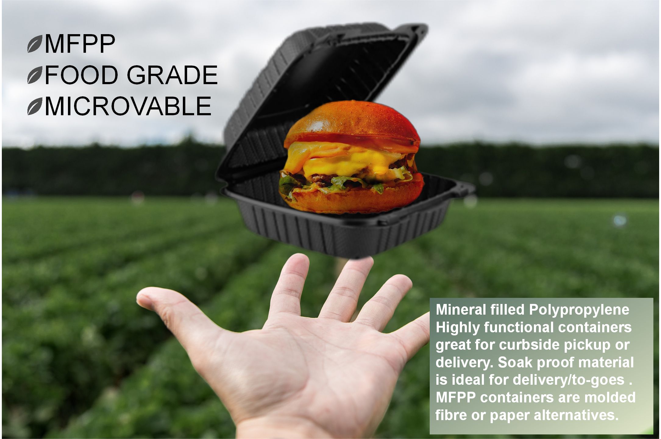 Various Sizes Takeaway Meal Container for MFPP Market Demand,Takeout MFPP Hinged Lid Microwavable Container,6”x6”x3”