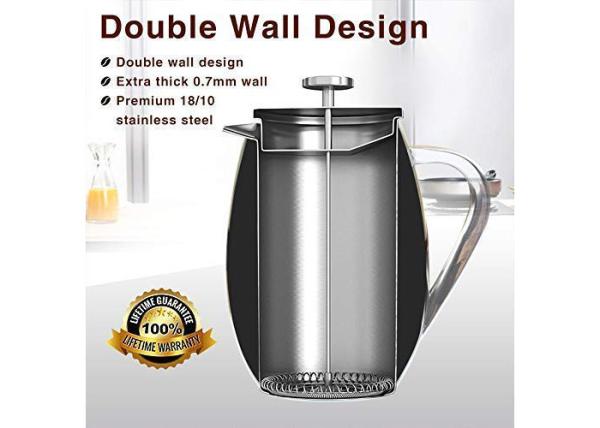 Pear Shape Double Wall Tea & Coffee Maker French Press Coffee Plunger 34oz