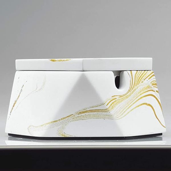 Japanese Smokeless Cigarette Ashtray with Lid  Stainless Steel Ash Trays Covered Windproof