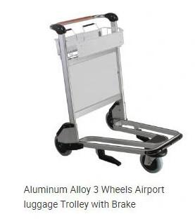 Stainless Steel Aluminum 4 Wheel Airport Trolley Hand Push Transport Baggage