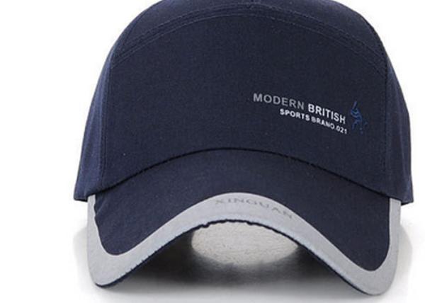 6 Panel Dark Blue Navy Blue Baseball Cap , Modern Style Custom Baseball Hats