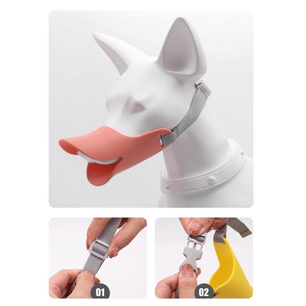 Cubiertas bucales ajustables para perros, máscaras bucales de silicona para perros, anti mordeduras