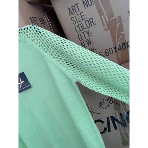 82% Cotton 18% Polyamide Ladies Pullover Sweater Loose Knitted