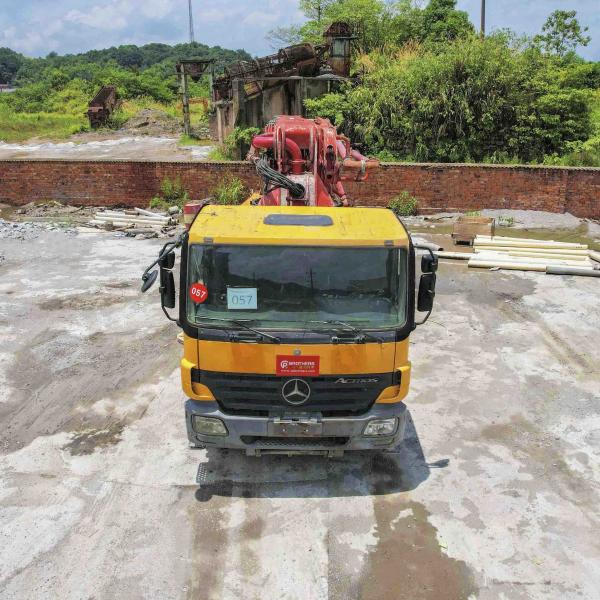 Proceso de mecanizado Bomba de hormigón hidráulica mejor del mundo Putzmeister 46m camión bomba de hormigón en buen estado
