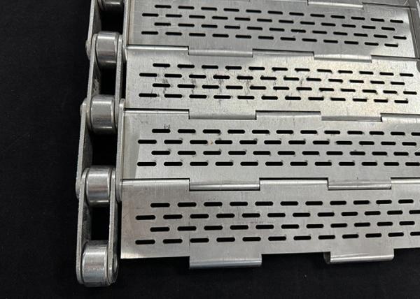 Perforated Plate Link Conveyor Belt With Side Plate / Guard