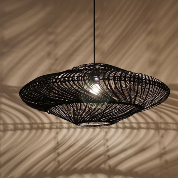 UFO Shades Rattan Lamp Creative Chinese Style Pendant Lights Suspension wicker lamp(WH-WP-65)