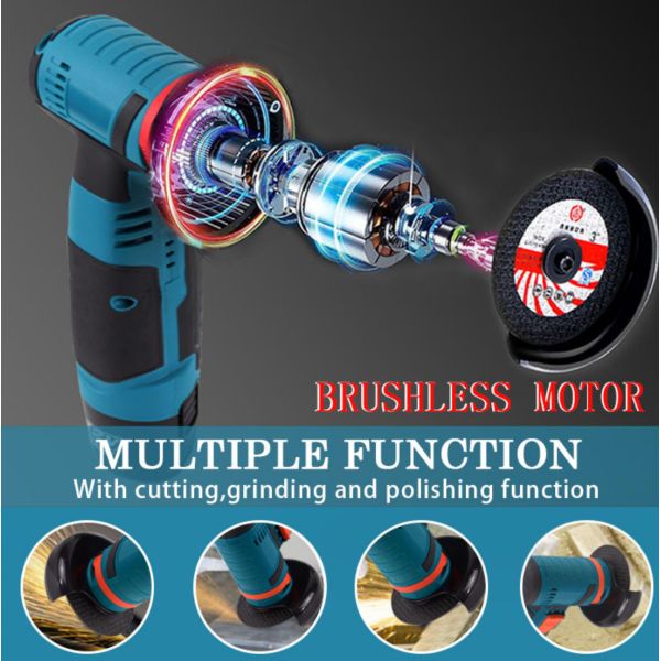 Professional High Quality 12V Lithium Battery Angle Grinder-Portable Power Tool with Variable Speed for Cutting & Polishing