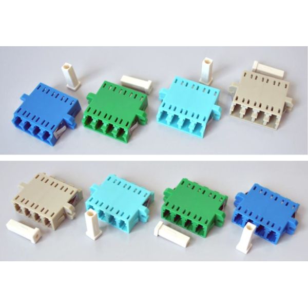 FTTH Fiber Optic Adapter LC Quad Flange Coupler 4 LC for 40 to 85 Temp Compatibility