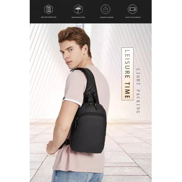 Fashion OEM Nylon Men Shoulder Chest Sling Bags 18*12*28cm
