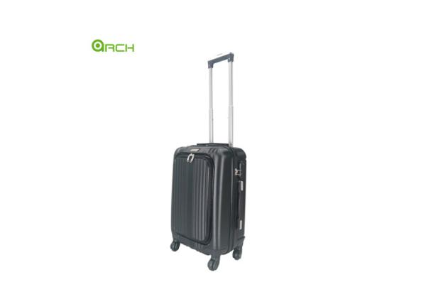 ABS Hard Sided Luggage with Front Pocket and Spinner Wheels