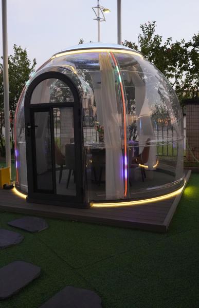 Full House Outdoor Prefabricated Luxury Glass Polycarbonate Garden Double Dome House