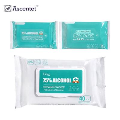 Do álcool desinfetante desinfetante da mão do carro do escritório domiciliário do antibacteriano do álcool de Logo Size 75% limpezas molhadas personalizadas