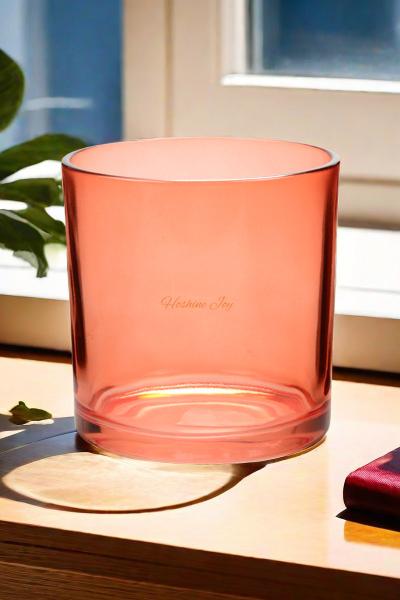 Jarros de velas de vidro de cor laranja para fazer velas 4 polegadas personalizadas