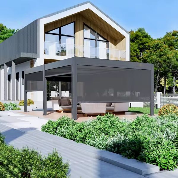 Customizable Aluminum Gazebo With Retractable Roof And Sides Additional Accessories