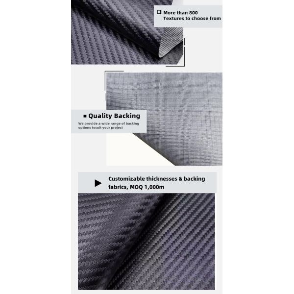 Venta en caliente Pvc de fibra de carbono grano de piel sintética artificial precio barato Sofá de automóvil colchoneta de pie decorar tela de cuero falso