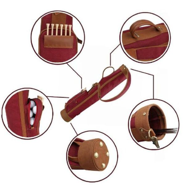 Canvas & Genuine Leather Custom Sports Bags Waterproof Sunday Golf Bag