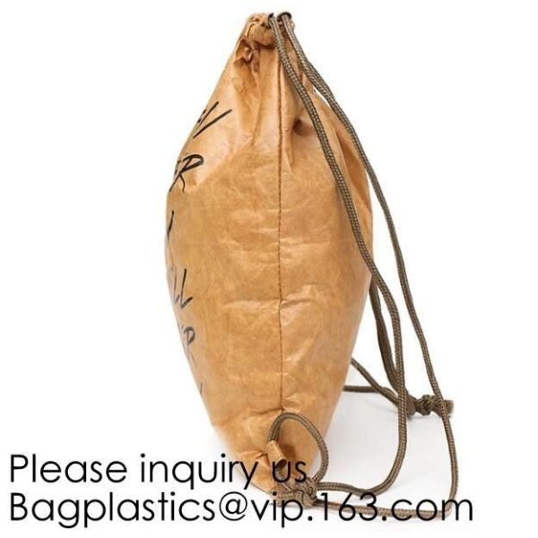 Backpack - Tyvek Bag Paper Bag,Waterproof Tyvek Bag For Gym Or Travel, Inside Zippered Pocket