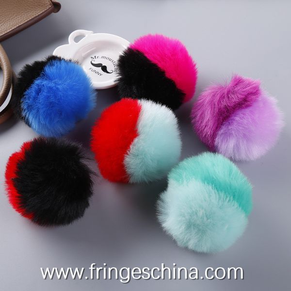 Wholesale Colorful Fake Rabbit Fur DIY Multicolored Pom Pom Ball For Handbag Costume Christmas Decoration