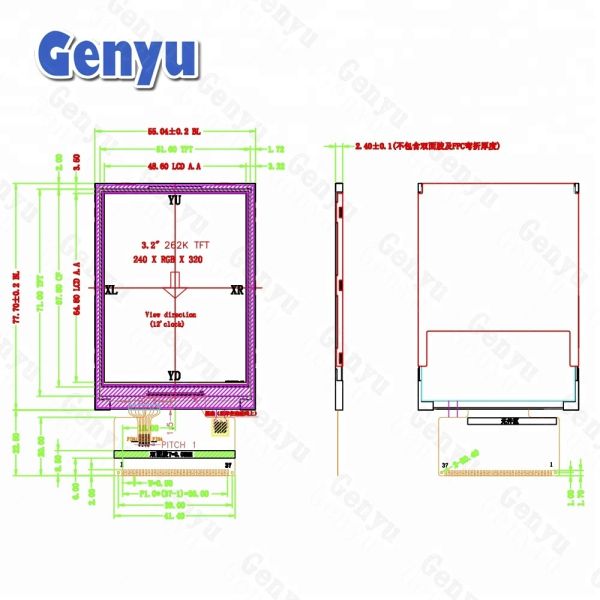3.2 inch TFT LCD Display Module with 240x320 Resolution and Parallel MCU 16Bit Interface for Household Appliances