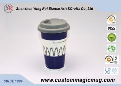Fashion Starbucks Ceramic Travel Mug With Lid , Color Change Mug Custom