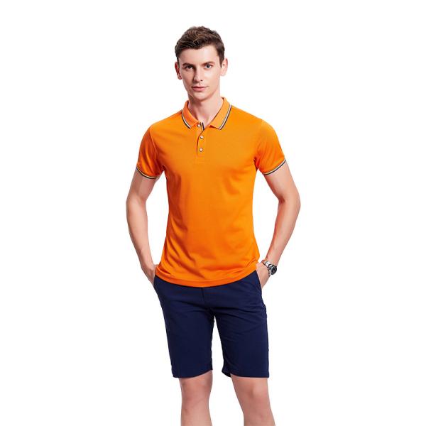 Flyita Curto-Sleeved a camisa magro do polo T da cor sólida do homem ocasional