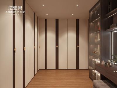 Alta Durabilidade Custom Beige Metal Walk In Closet em forma de U com armazenamento espaçoso