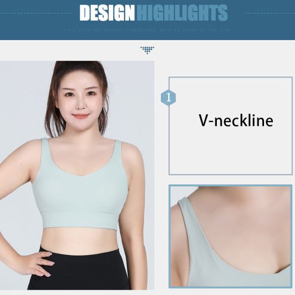 Подковообразное 4XL плюс one piece чашки бюстгальтера спорт размера влага Wicking полного Breathable