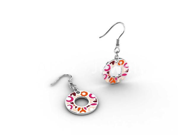 Fashion High Quality Tagor Jewelry 316L Stainless Steel Enamel Dangles Hook Earrings