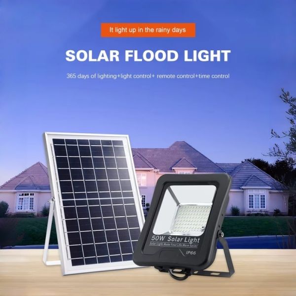 High Power Solar Flood Light IP66 Weatherproof Energy Saving Outdoor Lighting