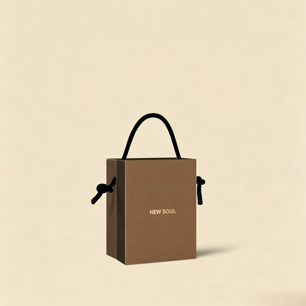 Handheld Rigid Paper Gift Box with Knotted Rope Handle for Luxury Packaging