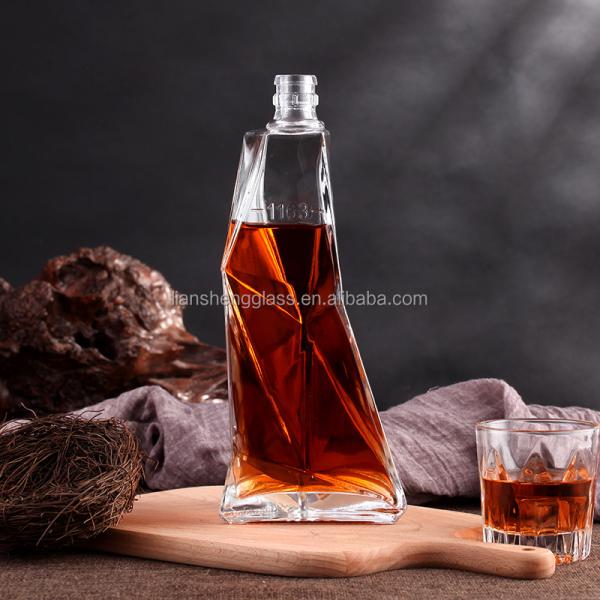 500 ml 750 ml 1 litro garrafa de vidro transparente para bebidas alcoólicas sumos de licor uísque vinho