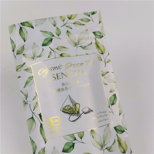 CMYK ISO VMPET Aluminum Foil Tea Pouch 120mic MOPP Stand Up Zipper Bag