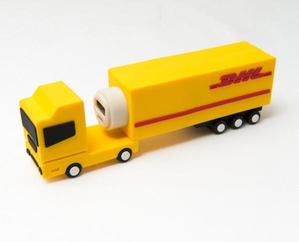 DHL Branded 3D Soft PVC Truck/Plane Shape Mobile Power Bank 3000mAh 18650 Battery Portable Mobile Charger