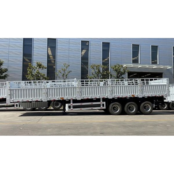 2 Axle 3axle 40 60 Tons Side Wall Fence Cargo Semi Trailer with Tire Number 8.12.16