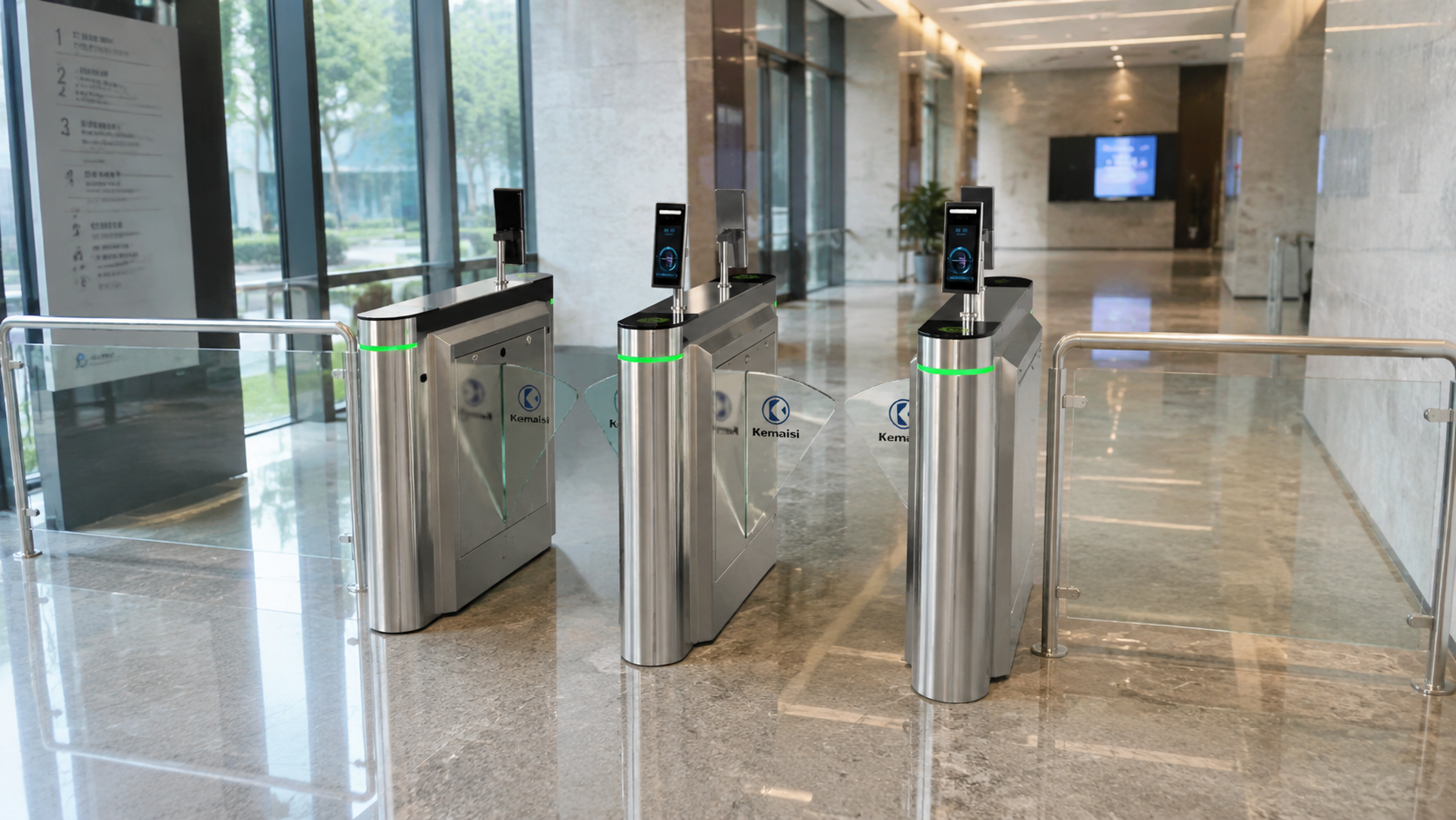 Wing Barrier Turnstile Gate RFID Card Recognition 0.5s Office Building Entry Access