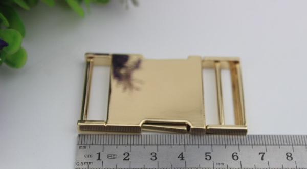 High quality zinc alloy 32 mm light gold fast release buckle for bag parts