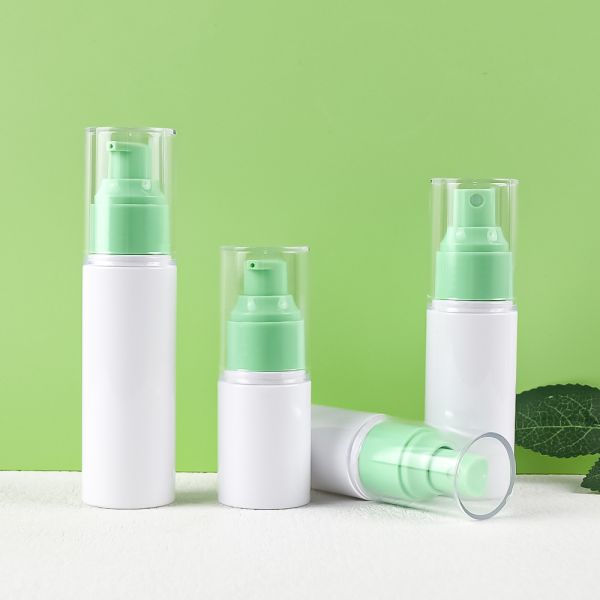 Customizable PET Plastic Bottle with Protective Overcap and Lotion Pump for Cosmetic Packaging