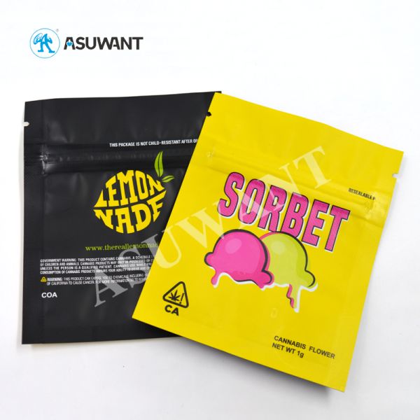 VMPET 3.5g Cookies Sealable Mylar Herb Packaging Mylar Bags