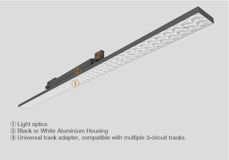 свет следа СИД силы 1200mm Switchable линейный с черным/белым снабжением жилищем