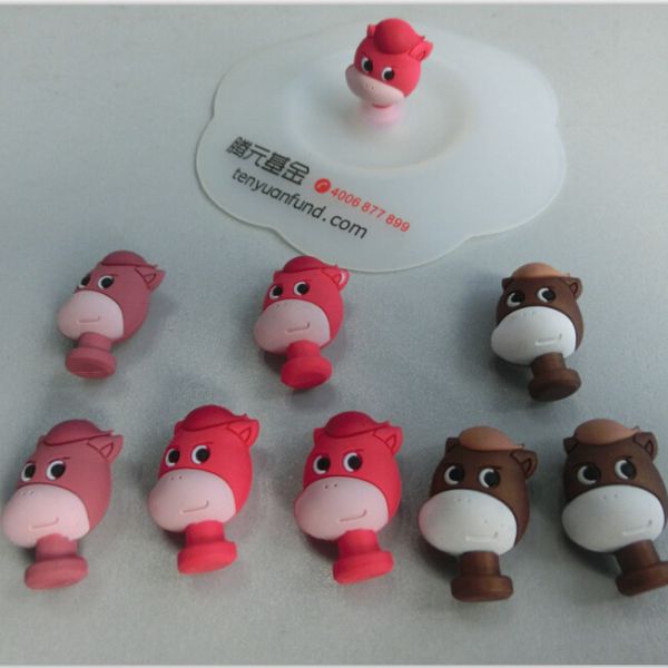 Custom Cartoon Animal Handle Silicone Mug Cup Cover / Silicone Cup Lid For