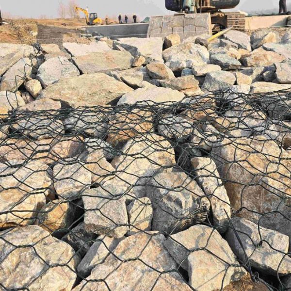 PVC Coated 4×1×1M 80×100mm Hexagonal Mesh Hole Hot Galvanized Gabion Baskets Cage