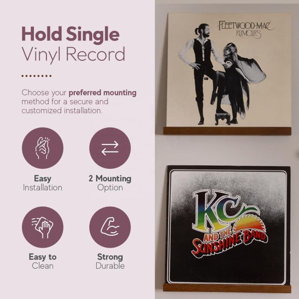Wall Mount Vinyl Record Display Shelf NO Folded Function for Space Saving and Storage